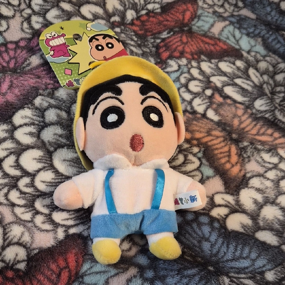 Crayon Shin Chan  Keychain with Yellow Hat and Blue Overalls
